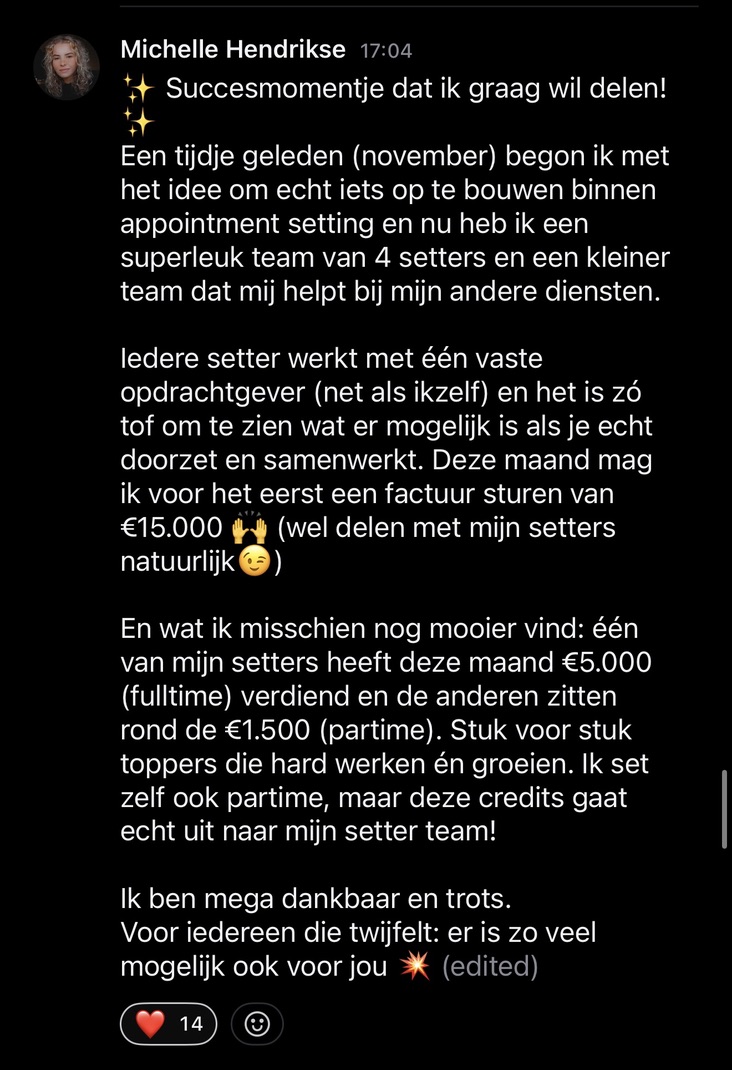 Resultaat uit de HIBOO-community